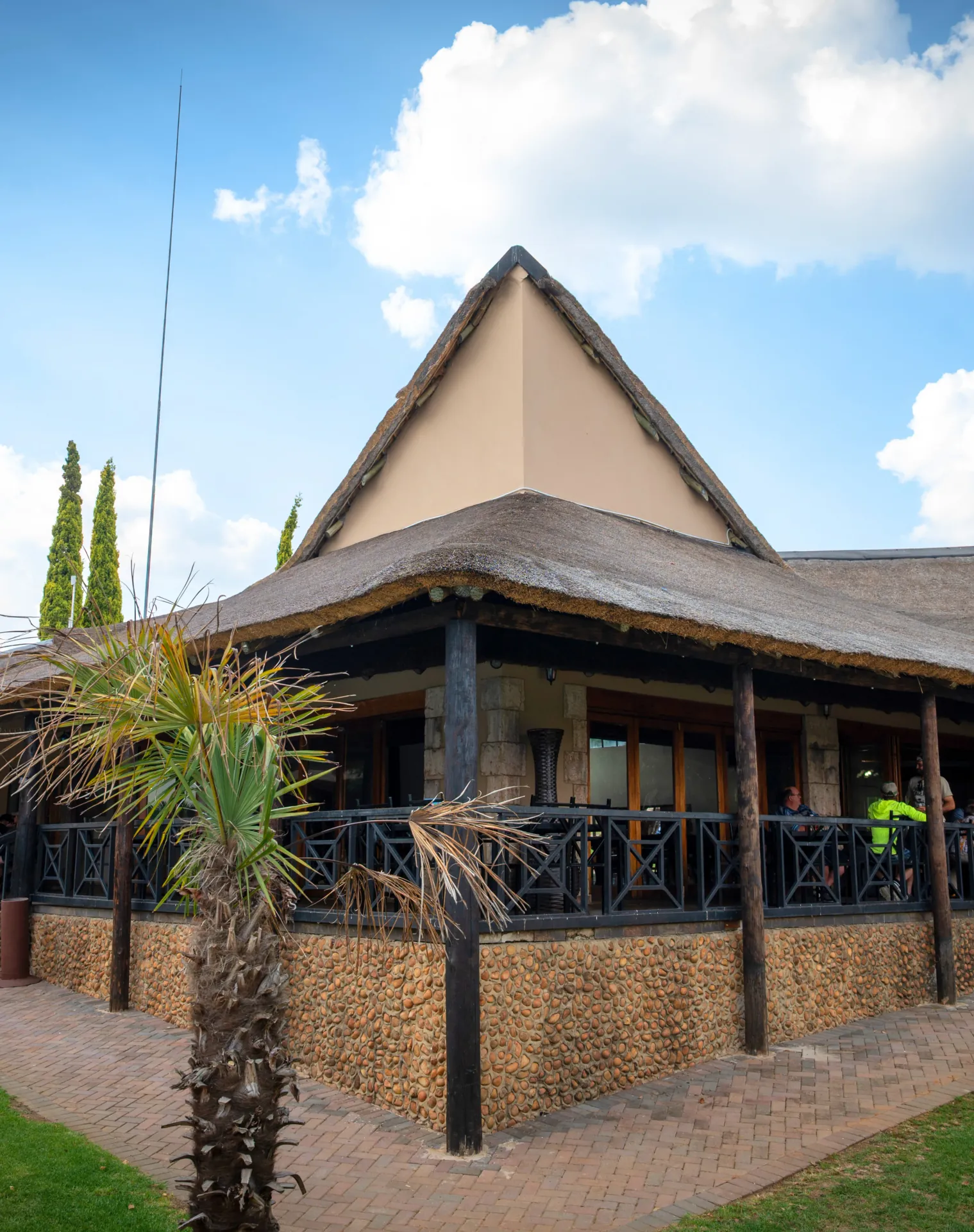 Thatched lodge building
